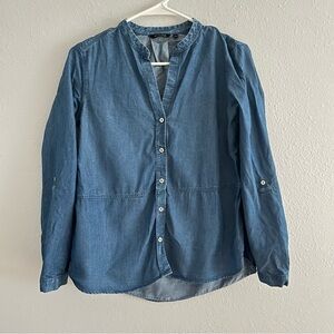 Massimo Dutti Button-Up Denim Shirt Size 4